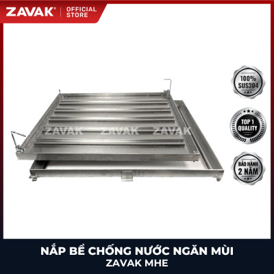 Nắp bể ngầm chống nước ngăn mùi inox ZAVAK MHE*-80 / KT 80x80cm, lát gạch 3cm, tải 330kg