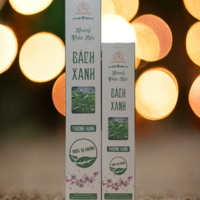 hộp 100 nén Nhang thảo mộc Bách Xanh dài 29cm - không sử dụng hóa chất, ít khói, mùi hương dịu nhẹ