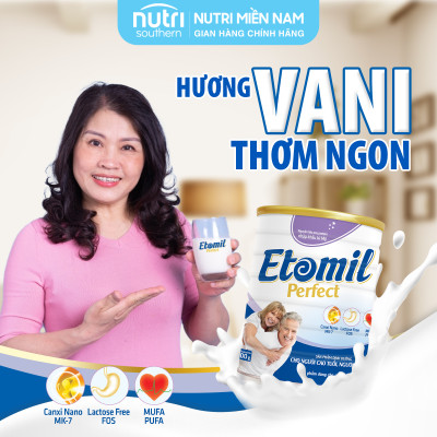 [COMBO 2 HỘP] Sữa Cho Người Lớn Tuổi, Người Ốm Bệnh Etomil Perfect 900G - Dinh Dưỡng Vàng Cho Người Cao Tuổi, Hương Vị Dễ Uống