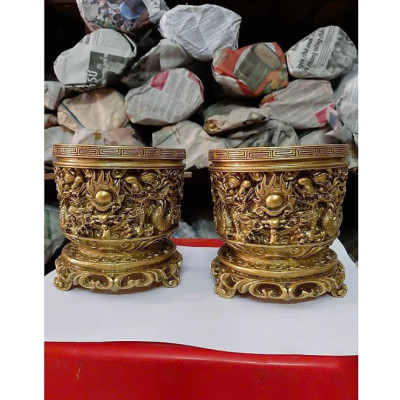 Lư hương CTVD40 12 x 12 x 12cm Tundo mạ vàng hoặc màu xanh lựa chọn