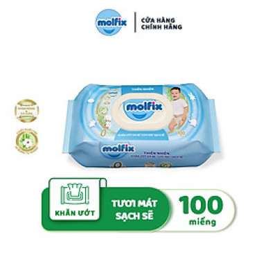 Khăn ướt Molfix Thiên nhiên Tươi Mát Sạch Sẽ - Gói 100 miếng