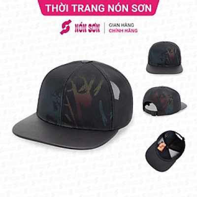 Mũ snapback hiphop NÓN SƠN hoa văn ngẫu nhiên MC210AK-ĐN1HV