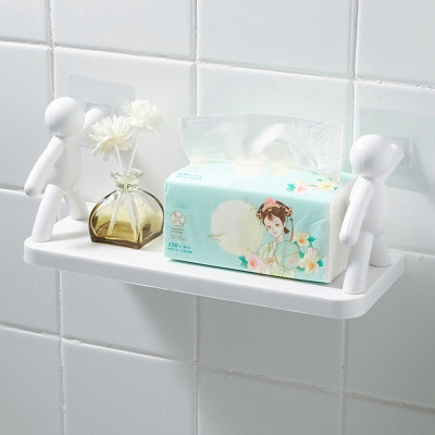 Kệ dán tường nhà tắm hình người chất liệu nhựa PP chắc chắn, Kệ đa năng để đồ hình người trắng, Kệ mỹ phẩm treo tường, decor phòng - Chính hãng MINIIN 