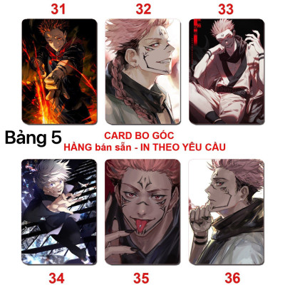 Card bo góc JuJutsu Kaisen 6 ảnh khác nhau/ Thẻ card anime JuJutsu Kaisen