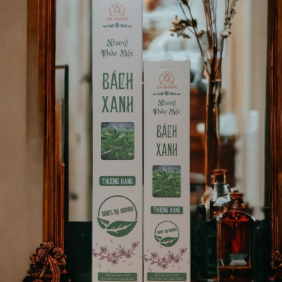Hộp 100 nén nhang thảo mộc Bách Xanh dài 38cm - không sử dụng hóa chất, ít khói, mùi hương dịu nhẹ