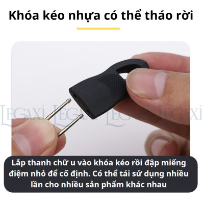 Móc Khóa Zip Kéo Thay Thế Bằng Nhựa Kim Loại Có Thể Tháo Rời Cho Balo Túi Xách, Vali, Áo Khoác, Quần 