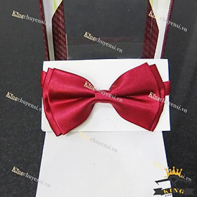 Nơ đeo cổ nam chú rể vải lụa phi bóng giá rẻ KING 
