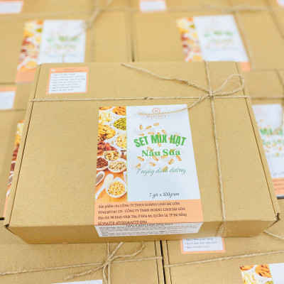 Set mix hạt nấu sữa - 7 ngày dinh dưỡng không trùng lặp/ Thương hiệu Holinut 