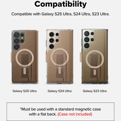 Ví từ tính RINGKE Folio Grip Wallet Magnetic cho S25 Ultra/S24 Ultra - Hàng Chính Hãng