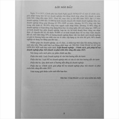 Luật Doanh Nghiệp – Chính Sách, Giải Pháp Hỗ Trợ Doanh Nghiệp Phục Hồi Nhanh và Phát Triển Bền Vững Đến Năm 2025 (V2340D)