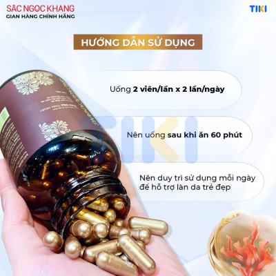 Combo 6 món: Nước tẩy trang 145ml + Sữa rửa mặt 50g+ Nước hoa hồng 145ml + Kem dưỡng ban đêm 10g + Kem chống nắng 50g + Sắc Ngọc Khang ++ (60 viên)