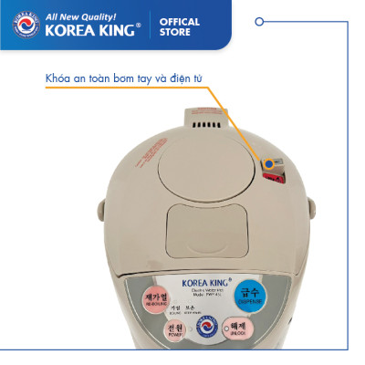 PWP-43L Bình thủy điện Korea King (dung tích 4.3L, công suất 750W, điện áp 220V/50HZ) - Hàng chính hãng