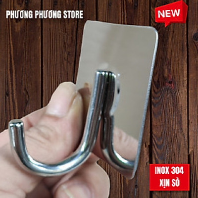 Combo Móc Dán Tường Inox 304 Hình Trụ Vuông Không cần Dục Lỗ Cao Cấp Chống Gỉ Sét Siêu Bền Siêu Chịu Lực - Móc Treo Đồ Gia Đình Tiện Dụng