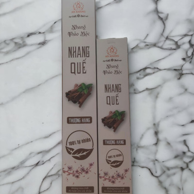 Hộp 100 nén nhang Quế, dài 38cm -không sử dụng hóa chất, ít khói, mùi hương dịu nhẹ
