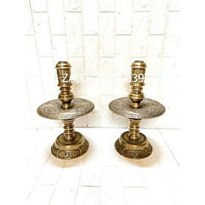 ĐÔI NẾN CAO 40 CM NẶNG 5 kg HOA VĂN TỨ LINH CHẤT LIỆU BẰNG ĐỒNG