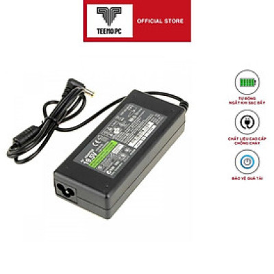Sạc TeemoPC dùng Tương Thích Cho laptop Sony 90w 4.74a chân kim 6.5mm kèm dây nguồn Hàng Nhập Khẩu