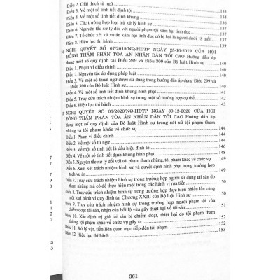  Các Nghị quyết của Hội đồng Thẩm phán Tòa án nhân dân tối cao về hình sự và tố tụng hình sự từ năm 1986 đến năm 2024