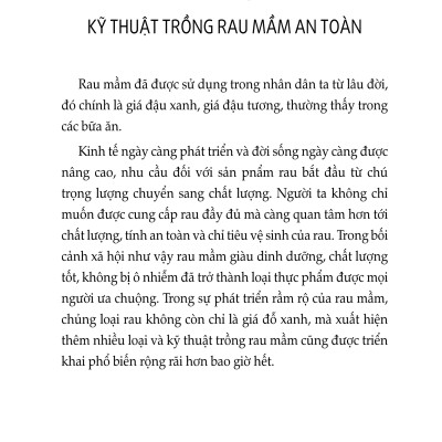 Nông Nghiệp Xanh, Sạch - Kỹ Thuật Trồng Rau Mầm