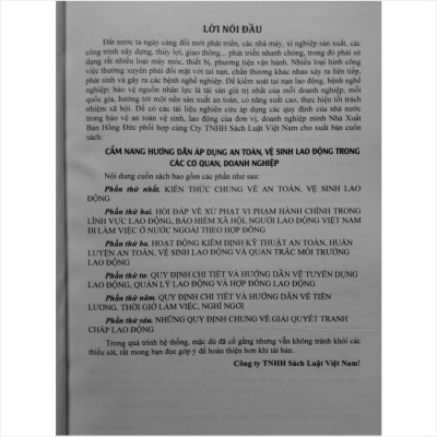 Sách Cẩm Nang Hướng Dẫn Áp Dụng An Toàn Vệ Sinh Lao Động Trong Các Cơ Quan, Doanh Nghiệp - V2272T