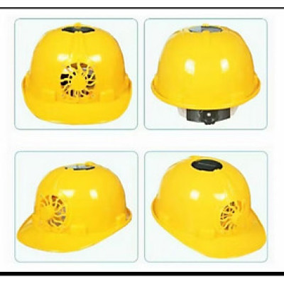 1 CÁI MŨ BẢO HỘ LAO ĐỘNG ĐỘI ĐẦU CÓ QUẠT GIÓ LÀM MÁT TRỰC TIẾP NĂNG LƯỢNG BẢO VỆ AN TOÀN CHO MỌI NGƯỜI