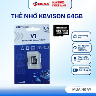 [ Hàng chính hãng] Thẻ Nhớ Giám Sát Micro SD 64GB KBVISION KBT-64GB