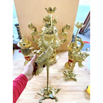 ĐỈNH ĐỒNG NGŨ SỰ CAO 45 CM CHẤT LIỆU BẰNG ĐỒNG