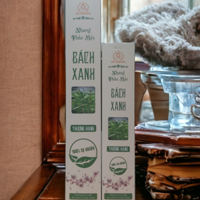 Hộp 100 nén nhang thảo mộc Bách Xanh dài 38cm - không sử dụng hóa chất, ít khói, mùi hương dịu nhẹ