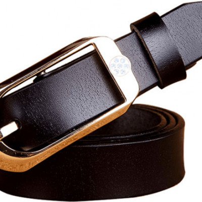 Dây lưng nữ cao cấp da thật ELLY – ED37 đen