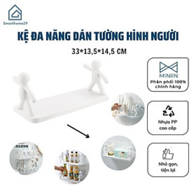 Kệ dán tường nhà tắm hình người chất liệu nhựa PP chắc chắn, Kệ đa năng để đồ hình người trắng, Kệ mỹ phẩm treo tường, decor phòng - Chính hãng MINIIN 