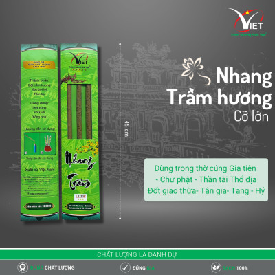 Nhang trầm hương Sao Việt - Loại 3 cây 4 tấc - cỡ lớn - Uy nghi hoành tráng - Dùng cho nghi lễ lớn