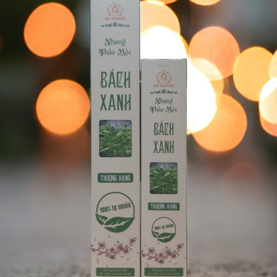 Hộp 100 nén nhang thảo mộc Bách Xanh dài 38cm - không sử dụng hóa chất, ít khói, mùi hương dịu nhẹ