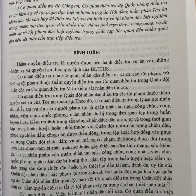 Bình Luận Khoa Học Bộ Luật Tố Tụng Hình Sự Năm 2015 Được Sửa Đổi, Bổ Sung Năm 2021 