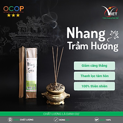 Nhang Trầm Hương Sao Việt - Thẻ 3 Tấc - 100 Cây - Cháy Lâu, Ít Khói Mùi Thơm Trang Nhã