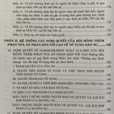 Hệ thống các nghị quyết của Hội đồng Thẩm phán Tòa án nhân dân tối cao về dân sự và tố tụng dân sự từ 1990-2023