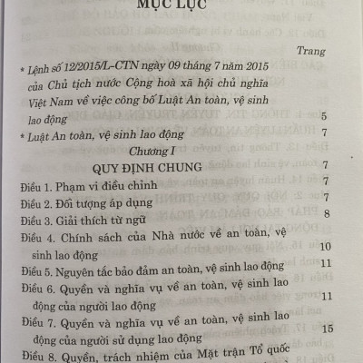 Luật  An Toàn, Vệ Sinh Lao Động ( hiện hành ) 