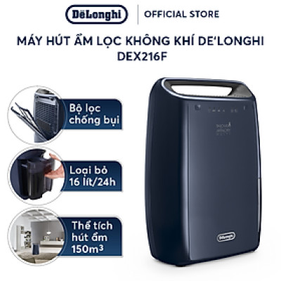 [Hàng chính hãng] Máy hút ẩm, lọc không khí DeLonghi Tasciugo AriaDry Multi DEX216F - Công suẩt hút ẩm 16 lít