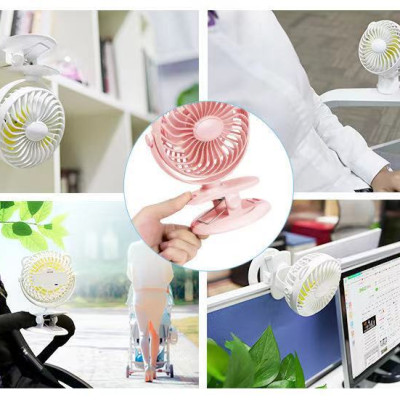 Quạt Mini, Quạt Tích Điện Kẹp Bàn Cực Mát Với 3 Mức Gió, Xoay 360 Độ, Kẹp Chắc Chắn Nhỏ Gọn Dễ Dàng Mang Đi Làm Đi Học - Hàng Nhập Khẩu