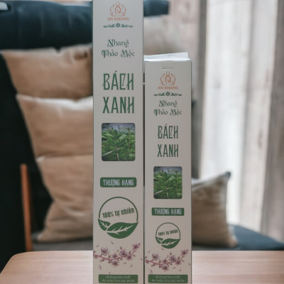 Hộp 100 nén nhang thảo mộc Bách Xanh dài 38cm - không sử dụng hóa chất, ít khói, mùi hương dịu nhẹ