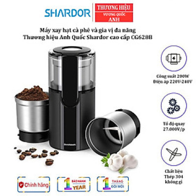 Máy xay hạt cà phê và gia vị đa năng Shardor CG628B Công suất:  200W - Hàng chính hãng