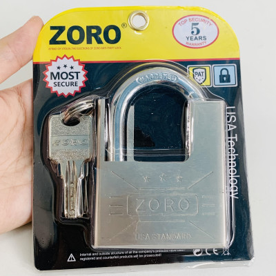 Ổ khóa chống cắt ZORO size đại 7 phân chìa muỗng càng chống cắt - khóa cửa chống trộm cắt khóa bấm công nghệ mỹ bền bỉ
