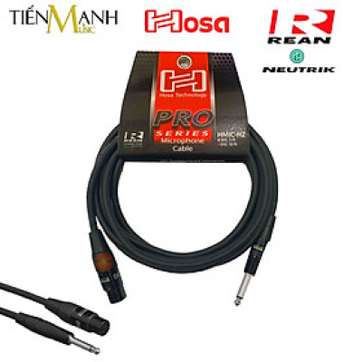 Dây Cáp Micro Hosa Hát Karaoke Pro Rean by Neutrik XLR Canon Cái sang 6ly TS Mono Dài 3m, 7.5m HMIC-010HZ, HMIC-025HZ Cable XLR3F to 1/4 in Hàng Chính Hãng