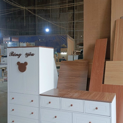 Tủ trẻ em, tủ đựng đồ cho bé gỗ MDF phủ melamine thương hiệu HUCHU