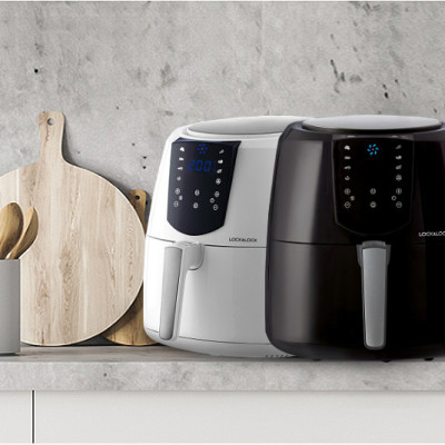 Nồi Chiên Không Dầu Điện Tử Lock&Lock EJF357 5.2 Lít - Hàng Chính Hãng, Điều Chỉnh Nhiệt Độ, Hẹn Giờ, Giữ Ấm, Kèm Chảo Nướng và Ống Hút Thẳng Inox 304
