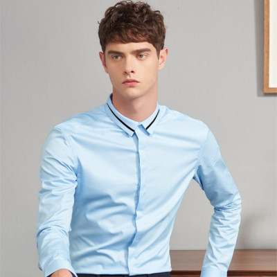 Áo sơ mi nam dài tay phối viền cổ thời trang SITAKI 