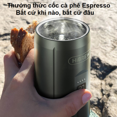 Máy pha cà phê cầm tay chuyên nghiệp Espresso 3 trong 1, dùng pin có thể pha cả nóng và lạnh. Thương hiệu Mỹ cao cấp HiBREW - H4C. HÀNG CHÍNH HÃNG