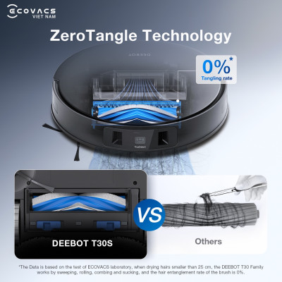Robot Hút Bụi Lau Nhà Ecovacs T30S Combo Xòe Giẻ, Giặt Nước Nóng Lực Hút 11.000 Pa - Hàng Chính Hãng