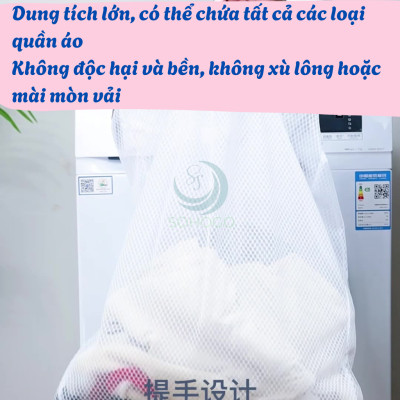 Túi giặt lưới chống biến dạng đồ 3 size– Dạng hộp có quai xách Túi lưới giặt đồ 3D cao cấp  Túi giặt vải lưới chống xù – Giữ phom quần áo Túi giặt bảo vệ đồ thời trang – Có tay cầm tiện lợi