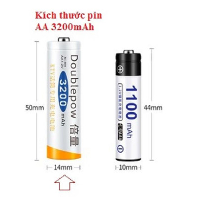 8 viên Pin sạc AA 3200mAh Doublepow