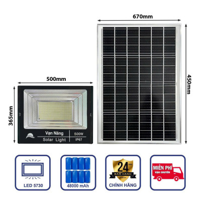 Đèn Pha Năng Lượng Mặt Trời Vạn Năng 500w
