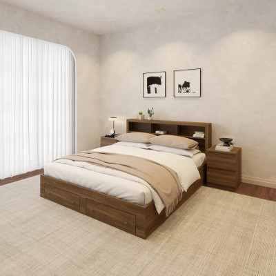 [Happy Home Furniture] FENNY, Giường ngủ -  kết hợp kệ đựng đồ ( chống ẩm cao cấp ), GNG_013, GNG_014, GNG_015, GNG_016